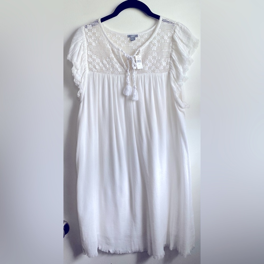 AERIE Pool to Party Cotton Cover Up Ivory  NWT